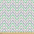 thumbnail image 2 of Ambesonne Geometric Fabric by the Yard Upholstery, Chevron Colorful Retro, 1 Yard, White Pale Lavender, 2 of 5