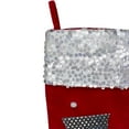 thumbnail image 4 of Northlight 20.5" Red and White Snowman Embroidered Christmas Stocking with Sequined Cuff, 4 of 4