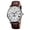Silver+brown, variant on SKMEI Mens Watches Classic Business Quartz Wrist Watch Fashion Waterproof Watch for Men Leather Strap