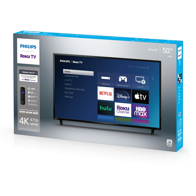 Philips 50 Class 4K Ultra HD (2160p) Roku Smart LED TV (50PFL4756/F7 W) 