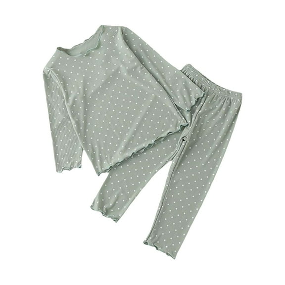 LNMQLPDBS Girl Clothes Toddler Girl Long Sleeved Polka Dot Top and Pant Suit with Wooden Ears for 0 To 7 Years Toddler Clothes For Girls