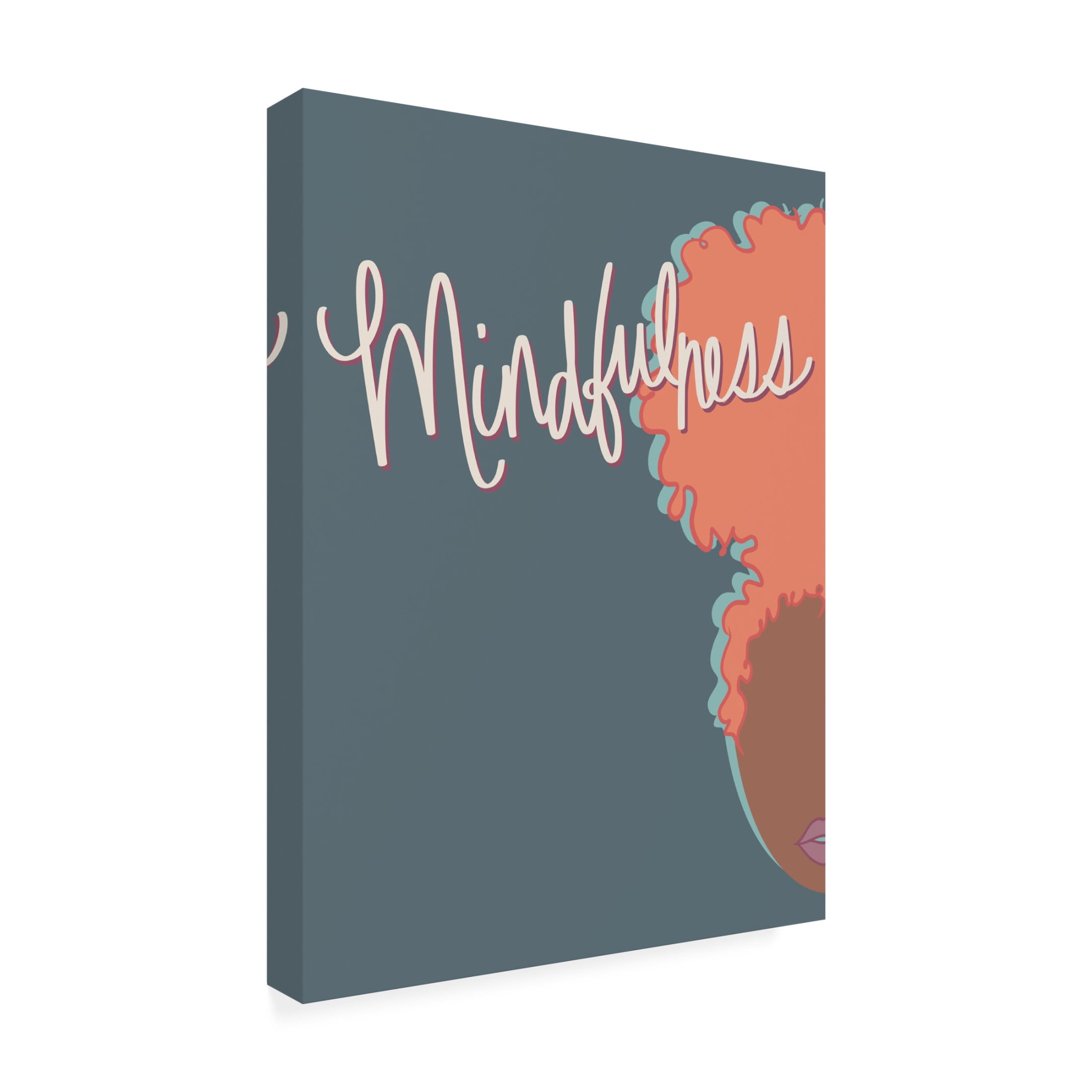 Canvas Wall Art - Marlee Ash Calligraphy & Design 'Curly Mindfulness' Wall Art for Living Room, Bedroom, or Office Décor by Trademark Fine Art - 35 x 47 Inches