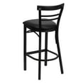 thumbnail image 5 of Flash Furniture 2 Pack HERCULES Series Black Two-Slat Ladder Back Metal Restaurant Barstool - Black Vinyl Seat, 5 of 8