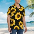 thumbnail image 3 of Pofeuu Sunflower 6 Print Hawaiian Shirt for Men Sleeves Casual Button Down Summer Beach Dress Shirts T-Shirts,3X-Large, 3 of 7