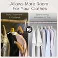 thumbnail image 3 of Sleek Pick Premium Velvet Hangers, White, 60 Pack,9.2” x 17.4” Non-Slip Felt Hangers, Heavy Duty Ultra Slim Clothes Hangers, Space-Saving Pants Hangers, Rotatable Hooks, Contoured & Notched Shoulders, 3 of 8