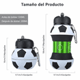 thumbnail image 3 of Vaso Plegable de Silicona con Forma de Balón de Fútbol, 550ml a 200ml, con Mosquetón, 160g, Resistente de -40°C a 200°C, 3 of 6