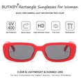 thumbnail image 3 of BUTABY Gafas de sol rectangulares para mujer, gafas de conducción retro de los años 90, marco cuadrado estrecho, protección UV400, 3 of 6