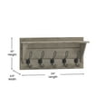 thumbnail image 5 of Emma + Oliver 24" Rustic Country Wall Mounted Entryway Shelf with 5 Rustic Hooks and Wood Construction in Weathered Brown, 5 of 11