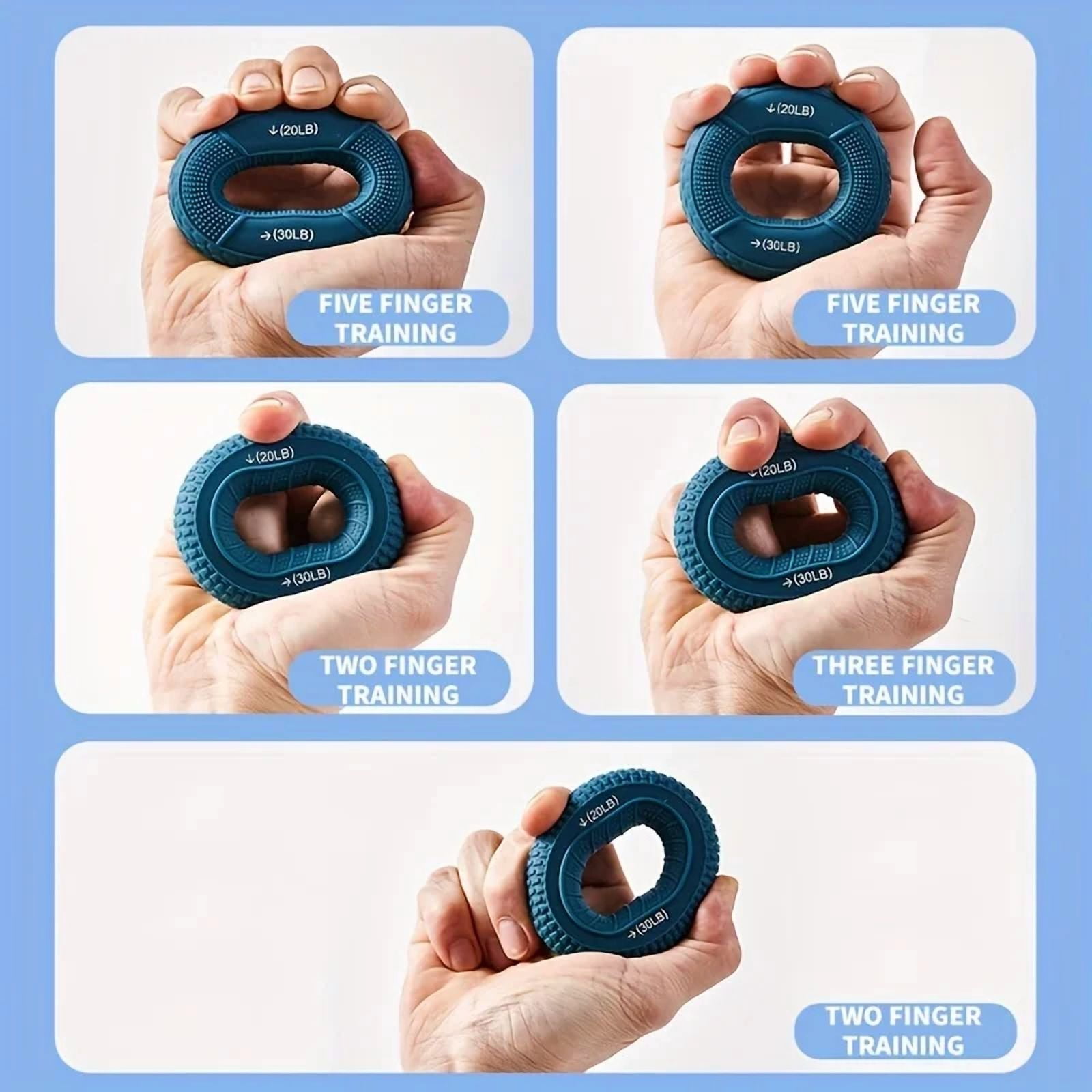 Adjustable 20-80LB Hand Grip Ring, Grip Strength Trainer for Muscle Power and Forearm Strength