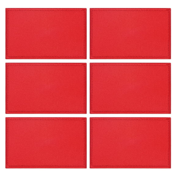 Uxcell 6-Pack Solid Red Flag Blank Patch, 3.1" x 2" Rectangular Embroidered Patches Pure Color DIY Flags for Clothing