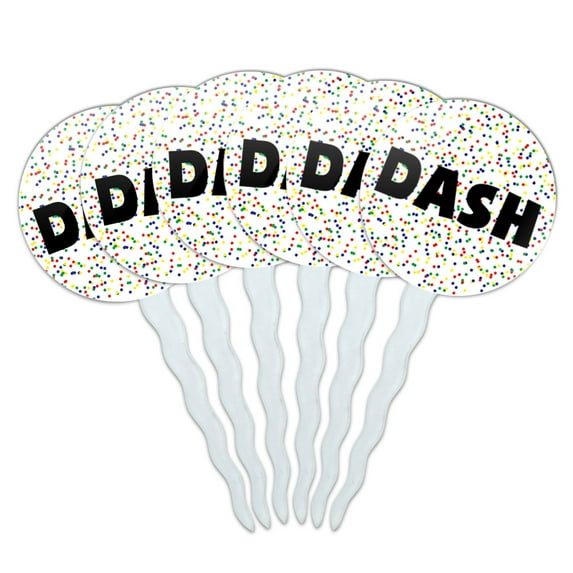Dash Cupcake Picks Toppers - Set of 6 - Mutlicolored Speckles