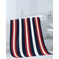 thumbnail image 3 of Red Navy Blue Striped Towel Set of 3, Soft Microfiber Bath Towels, Hand Towel, Washcloths, Contemporary Minimalist Aesthetic Quick-Dry Absorbent Towels for Bathroom Kitchen Hotel Beach Gym Spa, 3 of 7