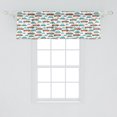 thumbnail image 2 of Ambesonne Boys Valance Pack of 2, Pattern Cars Graphic, 54"X18", Turquoise and Vermilion, 2 of 4