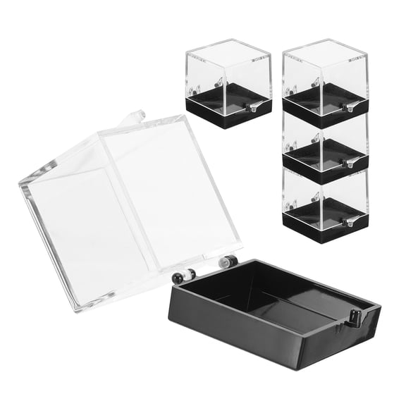 Amosfun 5-Pack Portable Rock Display Organizer with Transparent Lid, Countertop Storage Case for Collectibles