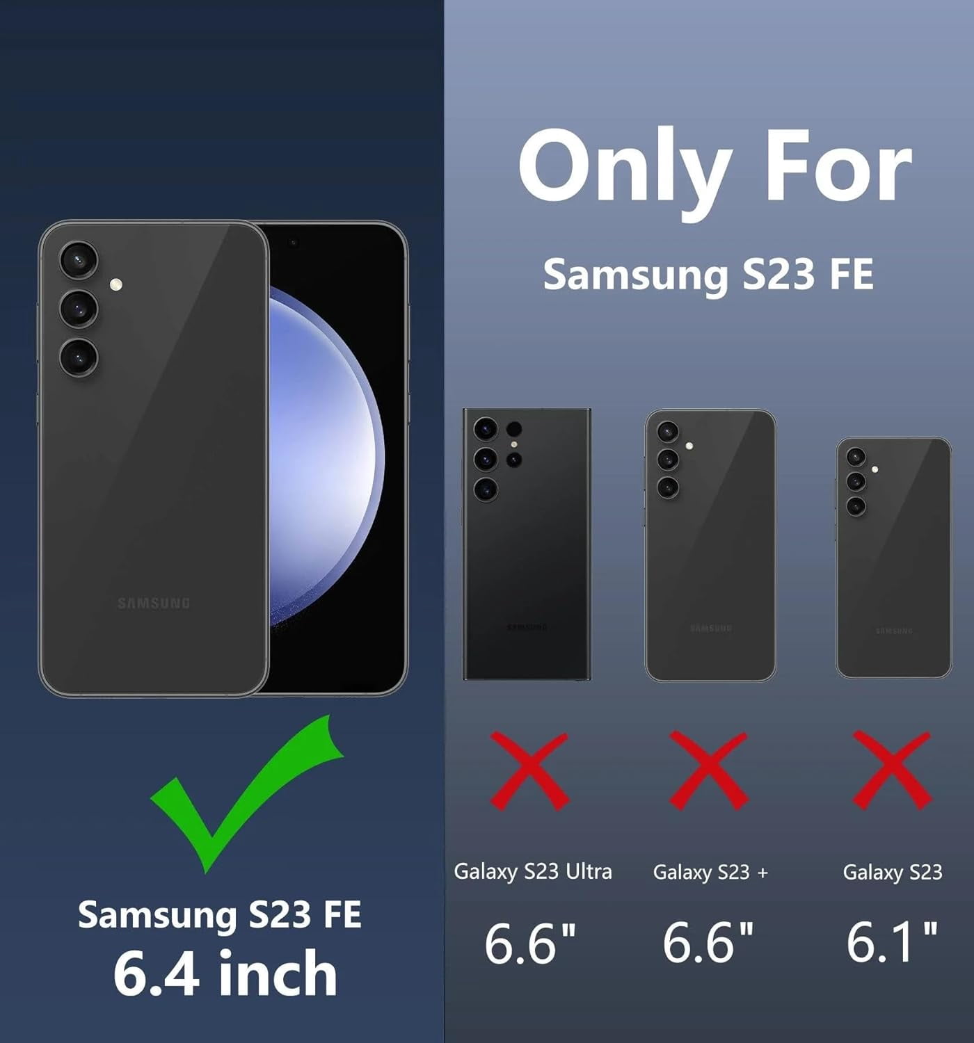 OtterBox Samsung Galaxy S23 FE (Only) - Defender Pro Series Case - Black - Holster Clip Included - Non-Retail Packaging