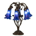 thumbnail image 2 of 18" High Blue Tiffany Pond Lily 6 Light Table Lamp, 2 of 2