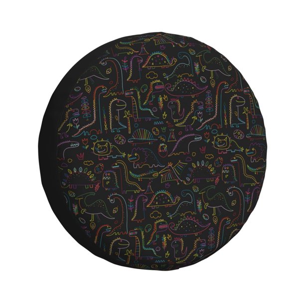 Balery Doodle Dinosaur Cubiertas para Neumáticos - Protector Resistente para Neumáticos de Camioneta, SUV, Remolque, Camper y RV-17 inch