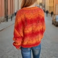 thumbnail image 6 of Juslio Womens Sweaters Pullovers Lightweight Sweaters Crew Neck Long Sleeve Knit Red, 6 of 8