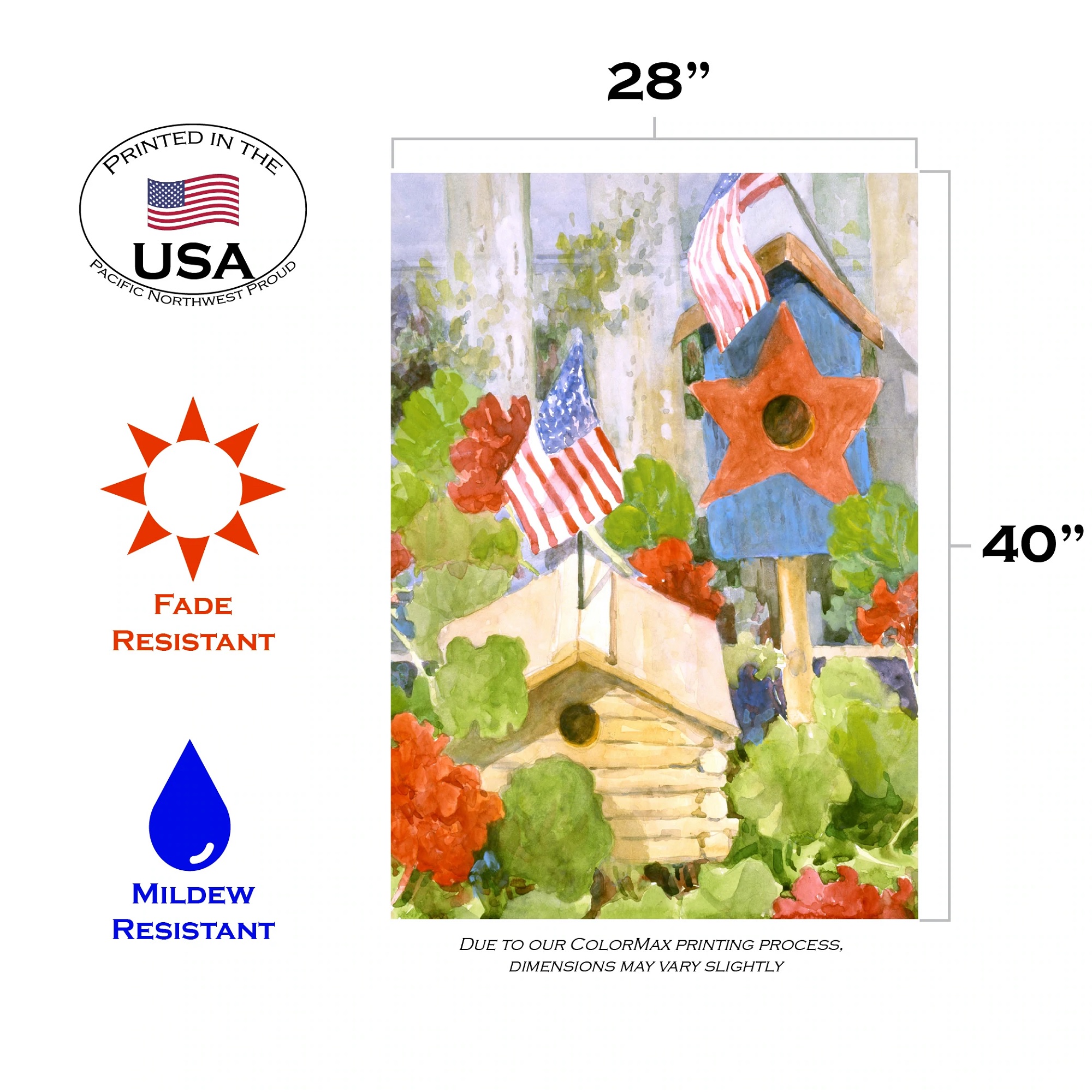 Toland Home Garden Star-Spangled Birdhouse House Flag - image 3 of 5