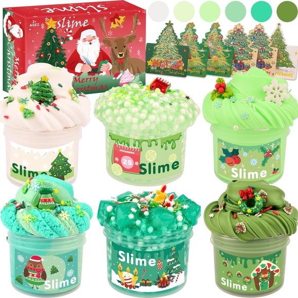 Kit de Slime NiuSphere Navidad Verde 6 Piezas para Niños de 4 a 12 Años