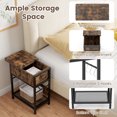 thumbnail image 4 of Giantex End Table w/Charging Station, Sofa Side Table w/Storage Shelf for Small Space, Brown, 4 of 4