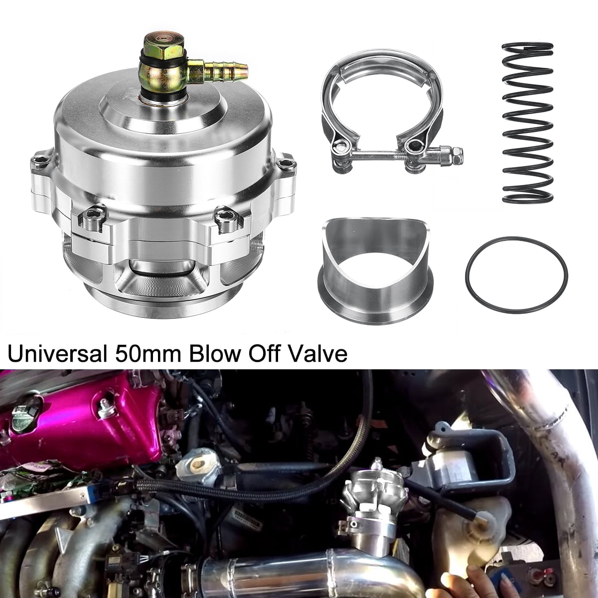 50MM ALUMINUM  CHARGER BOV BLOW OFF VALVE 35 PSI BOOST+SPRING Red 