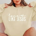 thumbnail image 6 of Goodeals Valentines Day Sweatshirts for Women Like Jesus Printed Shirts Long Sleeve Sweater Love Heart Graphic Sweatshirt Crewneck Pullover(Khaki,XL)Clearance Sale, 6 of 8