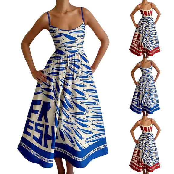 Backless Cami Dresses for Women Sleeveless Tea Party Dresses Plus Size a Line Flowy Long Sundress with Back Tie Fashion Clothing