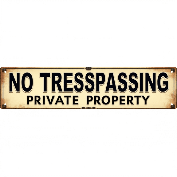 Decorative Tin Signs 16*4 Inches "No Trespassing Private Property" Perfect for Backyard, Patio, Driveway Outdoor Signs, Patio Signs, Rustic Decor