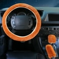 thumbnail image 5 of Fairnull 3Pcs/Set Car Steering Wheel Cover Breathable Comfortable Easy to Install Fluffy Plush Steering Wheel Cover with Handbrake Gear Lever Covers for Women Girls, 5 of 9