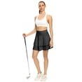 thumbnail image 4 of Women's Pleated Tennis Skirt Double Ruffle Golf Skirts for Women Skort with Pockets Tummy Control Athletic, 4 of 6