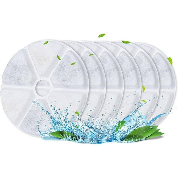Cat Water Fountain Filters, 6 Pieces Triple Filtration System Replacement Filter Fit for 84oz/2.5L Cat Pet Fountain, 6 Filtration System