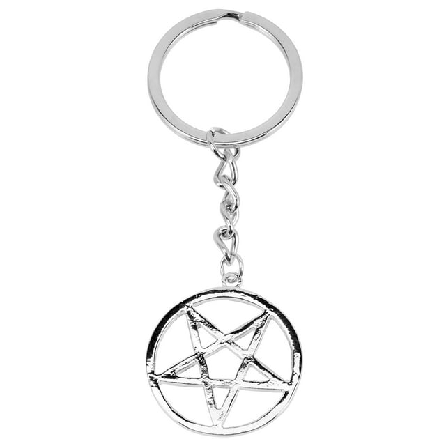 Pentáculo de 2 piezas Pentacle Camiseta de cinco puntas Caqueta de llave de bricolaje Bolsa colgante de colgantes Pentagram Keyring