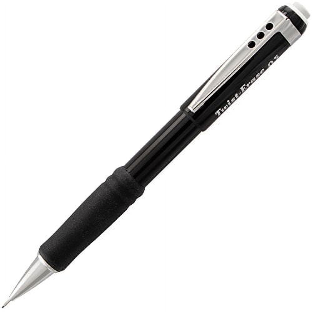 Pentel Twist Erase III Mechanical Pencils, Fine Point, 0.5 mm, Black, 12 Count