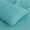 thumbnail image 6 of Chezmoi Collection Austin Queen Oversized Bedspread Set, 3-Piece Lightweight Microfiber Quilted Coverlet for All Seasons, Turquoise, 6 of 9