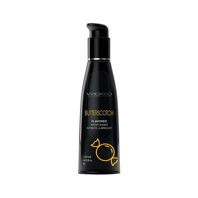 Wicked Sensual Care Aqua Flavored Water Based Intimate Personal Lubricant 4 oz - Butterscotch