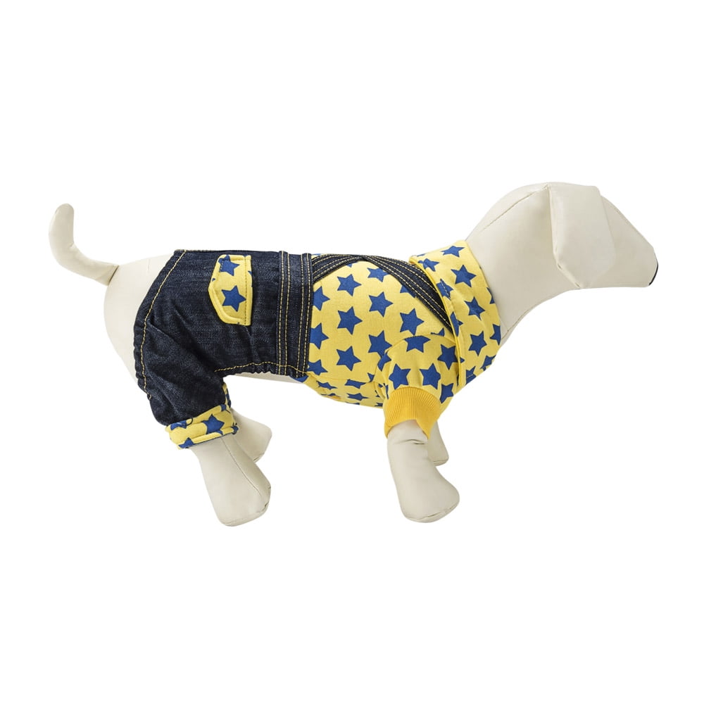CUECUEPET Cotton Denim Overall Suspenders Suit Single Piece Easy to put on for Boy or Girl Dogs or Puppies [Multiple Sizes Available]
