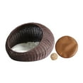 thumbnail image 1 of koolsoo Cat Basket Bed Imitation Rattan Breathable Handmade Cats Small Dogs Cat Nest dark brown, 1 of 9