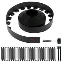 VEVOR Landscape Edging, 66 ft x 4 in Plastic Garden Border Edging with 60 Spikes & 2 Ground Stakes, No Dig, Flexible Lawn Edgings Roll, UV-Resistant Mini Fence Borders for Flower Beds Yard Paver