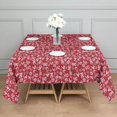 thumbnail image 3 of Red Christmas HO Pattern Square Tablecloth,Waterproof Square Table Cover,Wipeable Spillproof Washable Table Cover for Home Kitchen Party Decor 60"x60"(152x152cm), 3 of 6