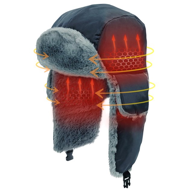 Sombrero Heated Trapper MZQLN, eléctrico, invierno, azul marino, unisex