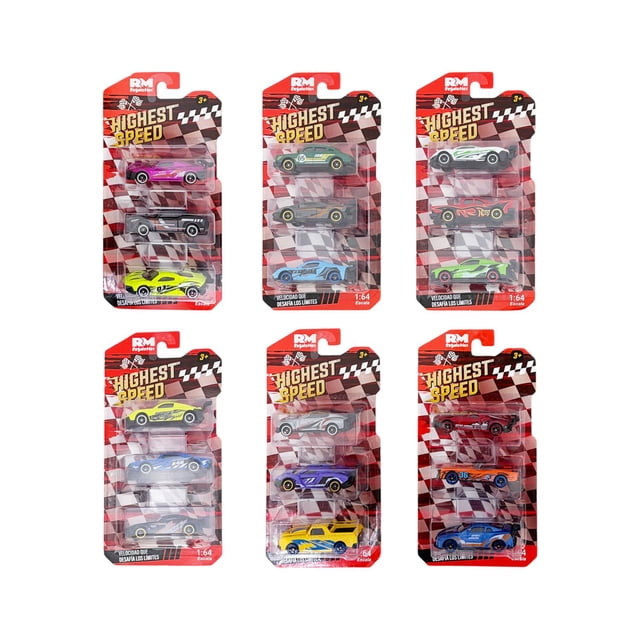 Set 18 Carritos de Carreras de Juguete Coches Metal Mayoreo