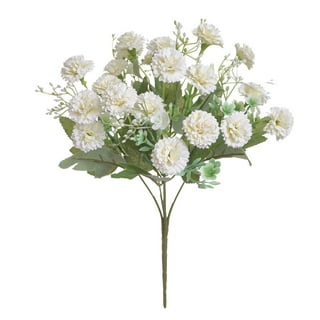 Yesbay 1 Bunch 10 Heard Artificial Carnation Flower Vibrant Carnation  Bouquet Silk Flowers with Stems Leaves for Wife 