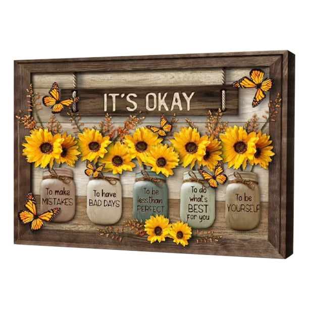 Arte De Pared De Mariposa De Girasol, Decoración De Pared Con Impresión De Madera, Colores Vivos, Patrón De Mariposa Y Girasol, Gran Regalo Para El Día De San Valentín,
