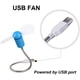 thumbnail image 3 of Mini ventilador USB Fan 4 Pack Portable Flexible Cooling Fan Cooler para computadora Computadora de escritorio PC Vhermosa YQ-2992, 3 of 8
