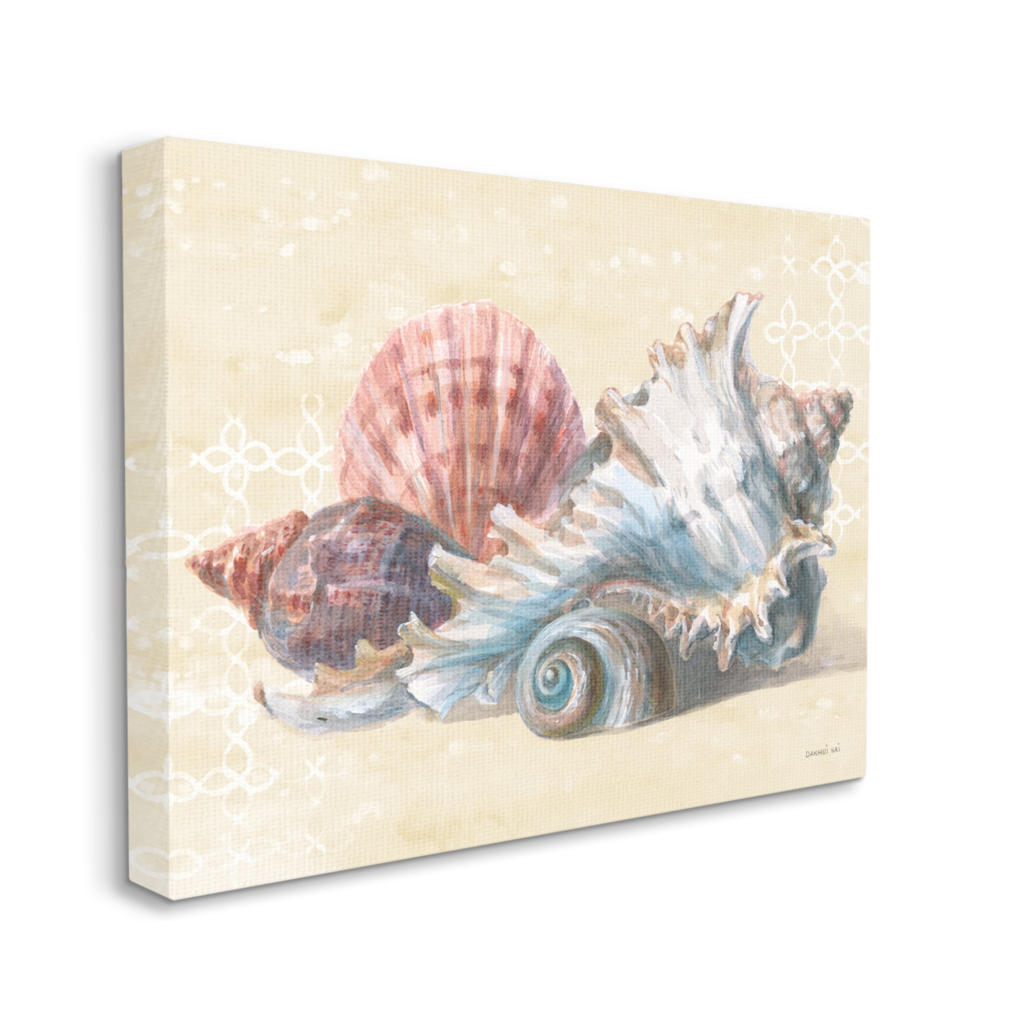 Stupell Industries Beach Seashells Patterned Animals & Insects Painting Gallery Wrapped Canvas Print Wall Art, 30 x 24