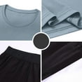 thumbnail image 4 of Timoontee Men's Lightweight Tracksuits Summer 2 Piece Sets Short Sleeve Crewneck Shirts with Elastic Waist Shorts Casual Sweatsuits for Hiking Running Workout Etc Gray XL, 4 of 6