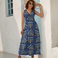 thumbnail image 5 of Hanukkah Menorah Seamless Pattern Womens Night Club Maxi Dress V Neck Sleeveless Bohemia Long Dresses, 5 of 9