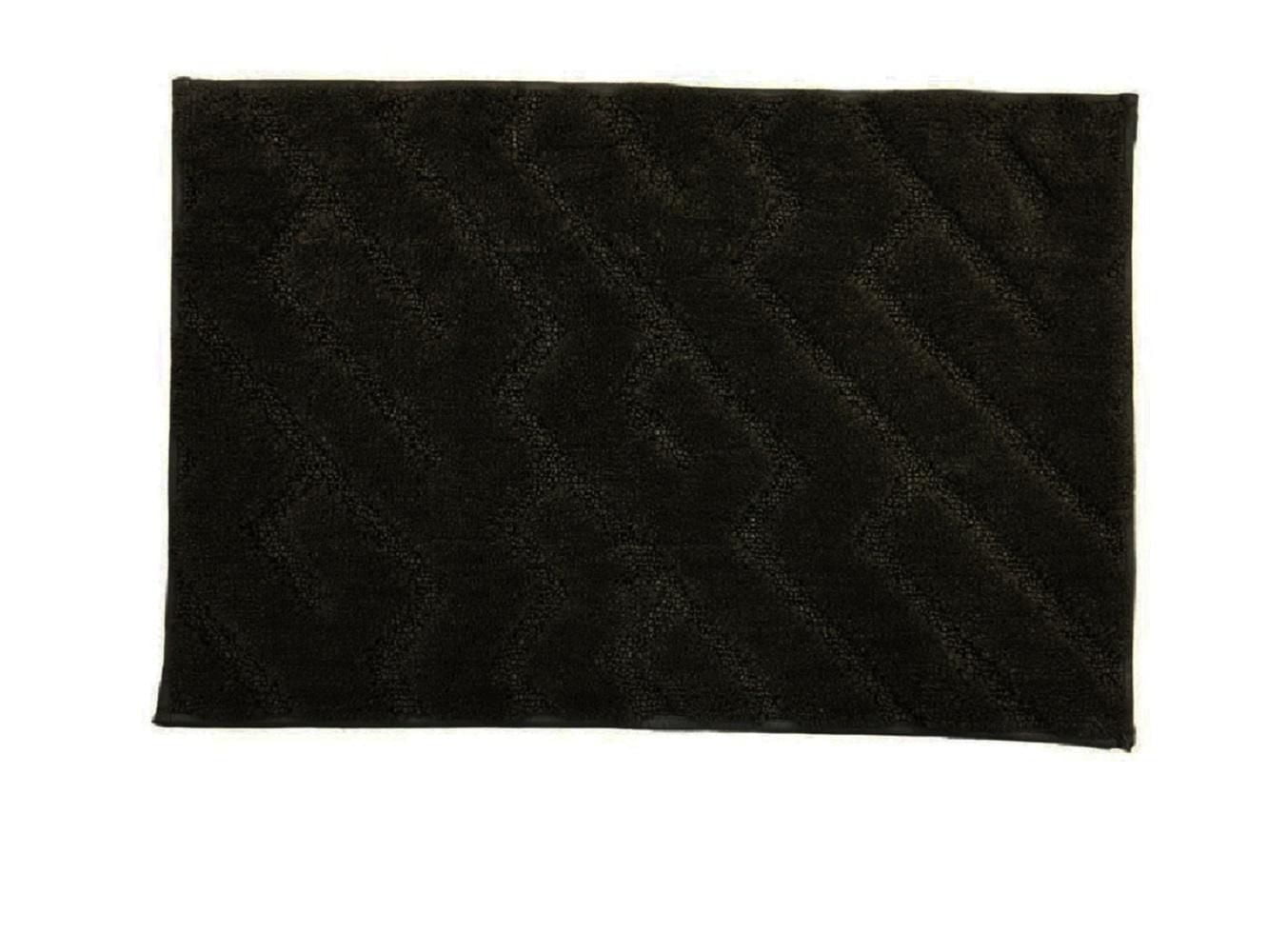 Home Decor Inc. Naples Microfiber Bathmat – 20" x 30", Black, Soft, Absorbent & Non-Slip, Kids & Family-Friendly
