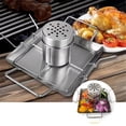 thumbnail image 2 of Vertical Beer Can Chicken Roaster Rack - Stainless Steel - Includes Rack, Canister, Drip Pan For Juicy and Flavorful Chicken on Grill and Oven - Dishwasher Safe, 2 of 5